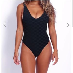 NWT Skatie One Piece Bathing Suit - Amanda Monaco, black checkered